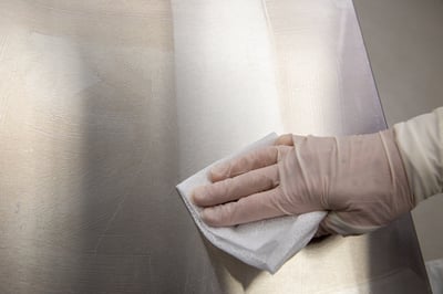 wiping residue in cleanroom