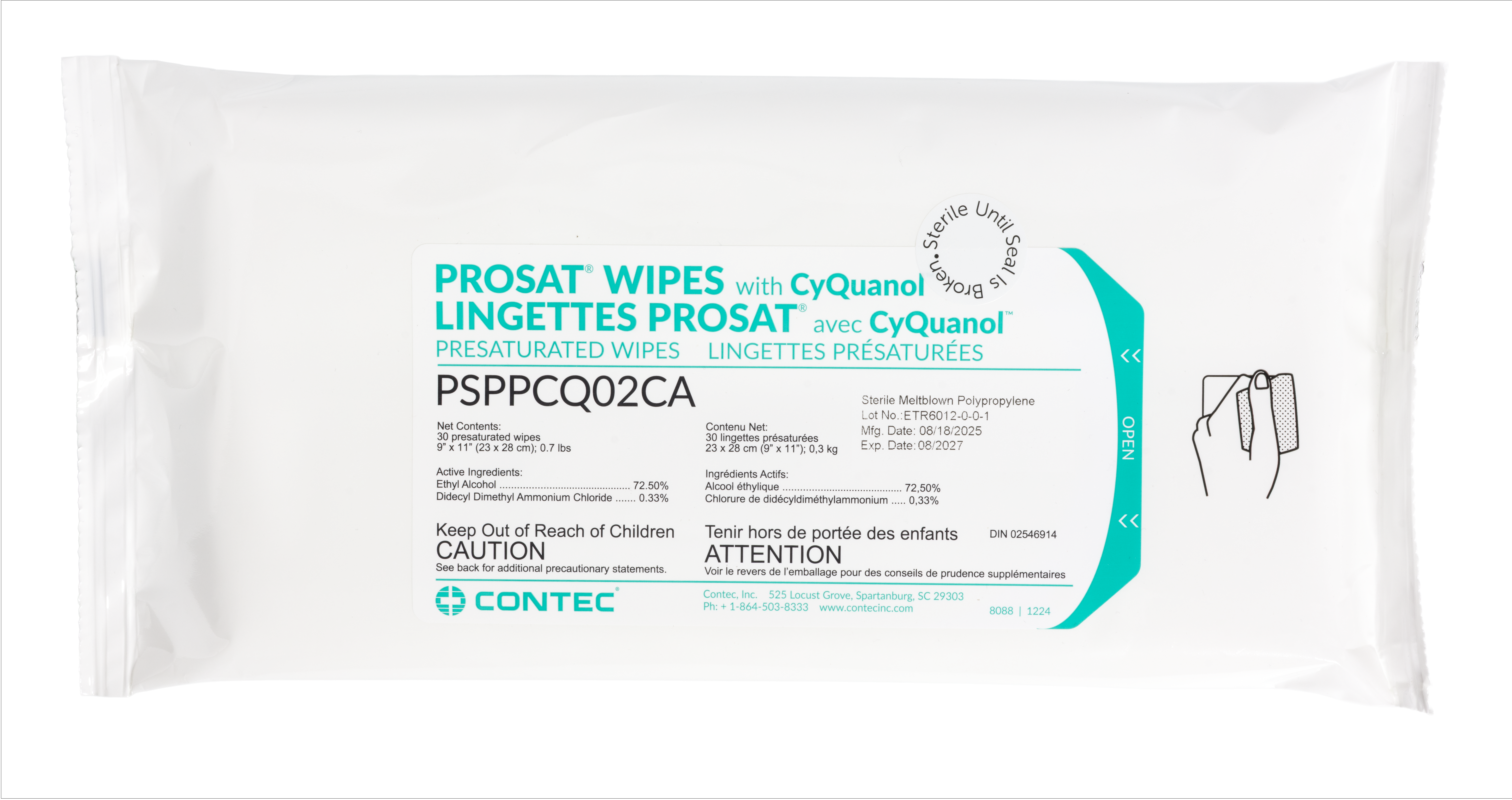 PROSAT Wipes with CyQuanol™ Meltblown Polypropylene for Canada-1