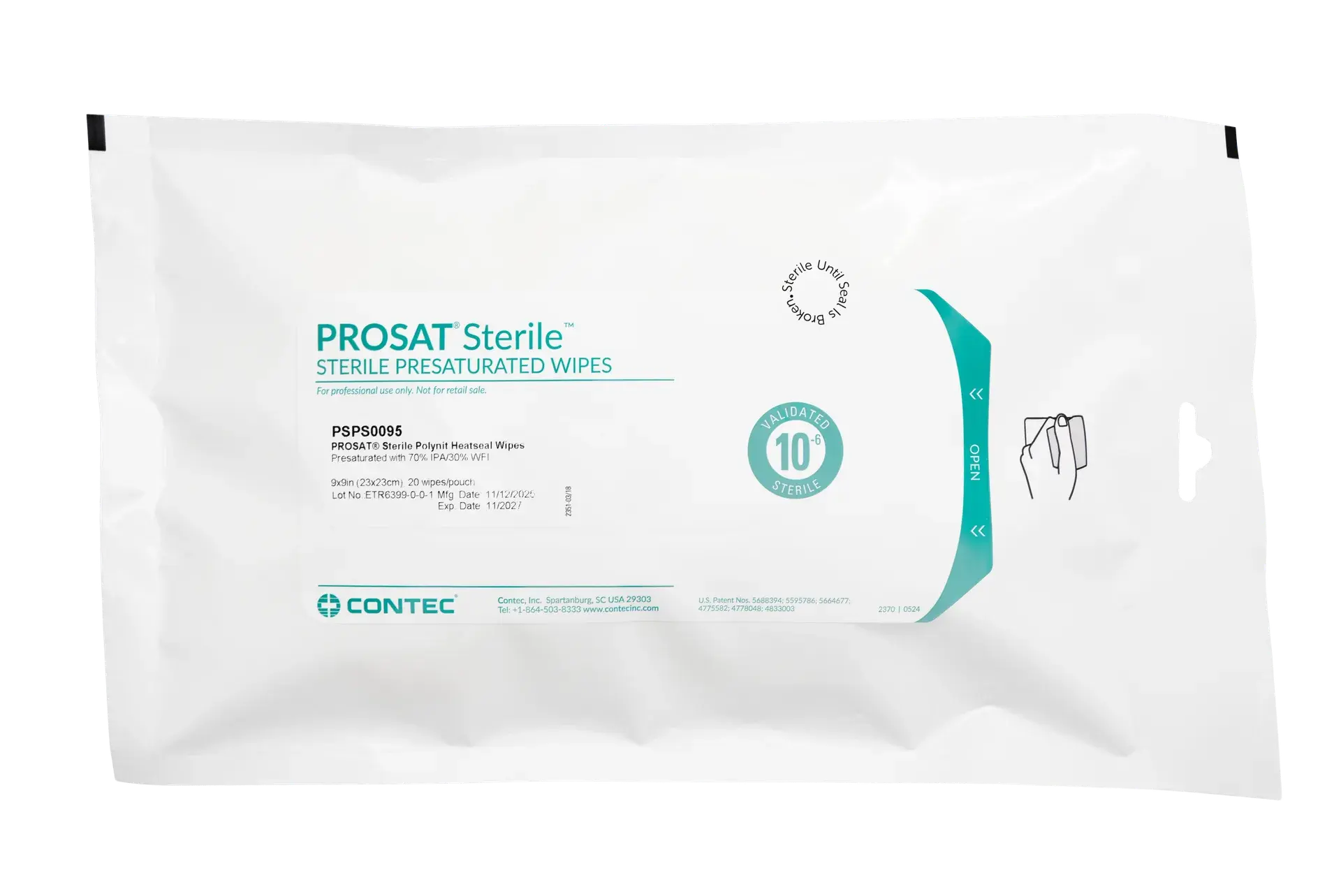 PROSAT Sterile™ Polynit Heatseal Wipes with 70% IPA and 30% WFI-1