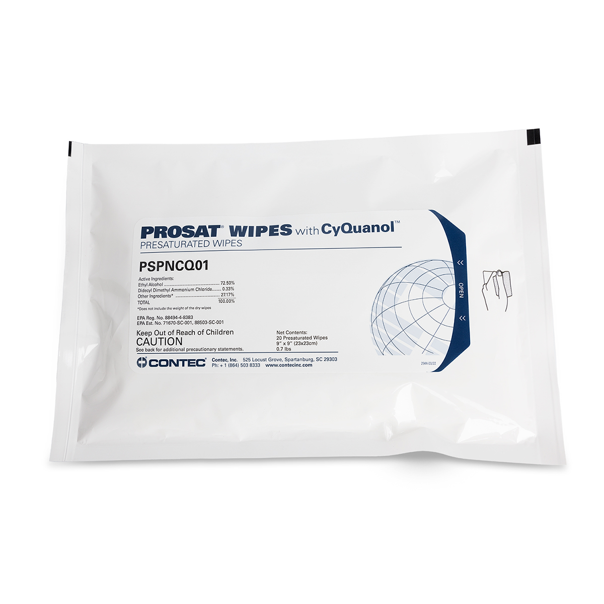 PROSAT Wipes with CyQuanol™ Polynit Heatseal-2