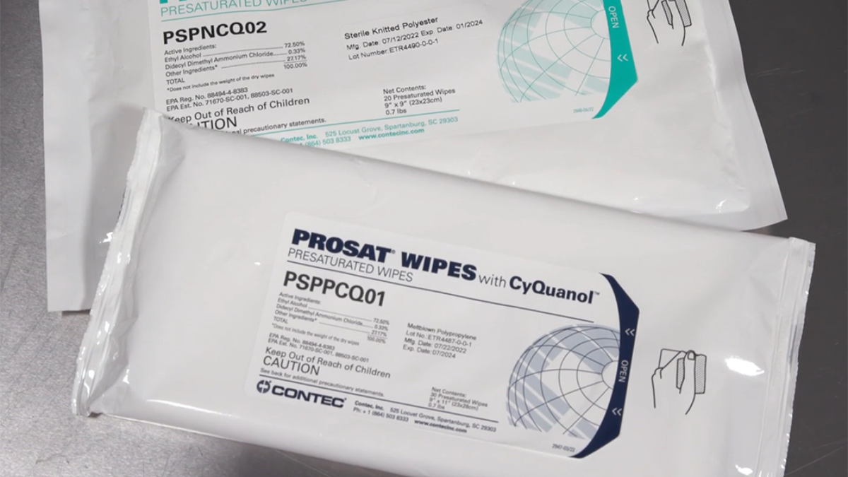 Image of Contec® Expands CyQuanol™ Disinfectant Line with Presaturated Wipes