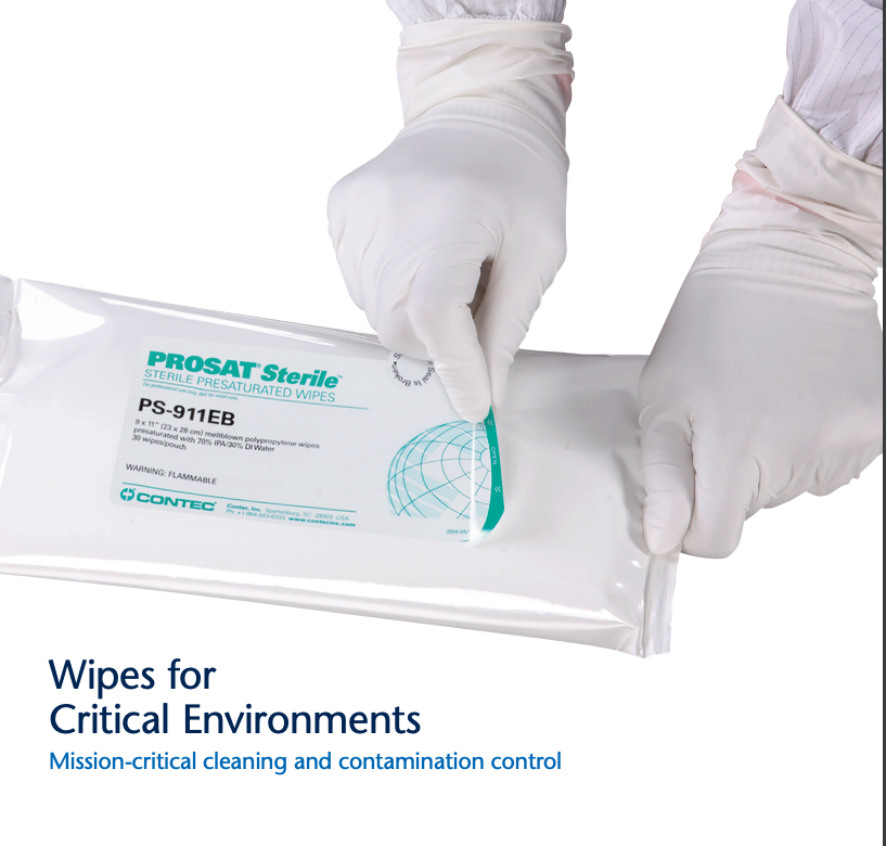 Dry and Presaturated Wipes for Critical Environments